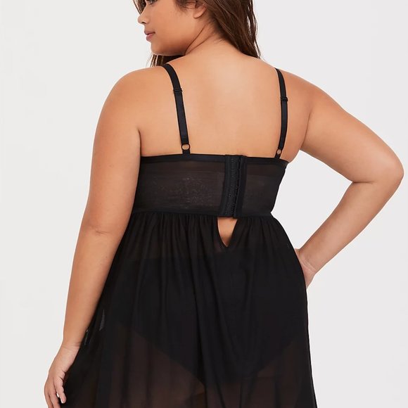 *Sold Torrid Pink Lace Underwire Lingerie Babydoll - Picture 2 of 7